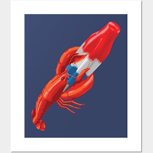 Lobster Clutching a Summer Treat Bomb Pop Popsicle Posters and Art